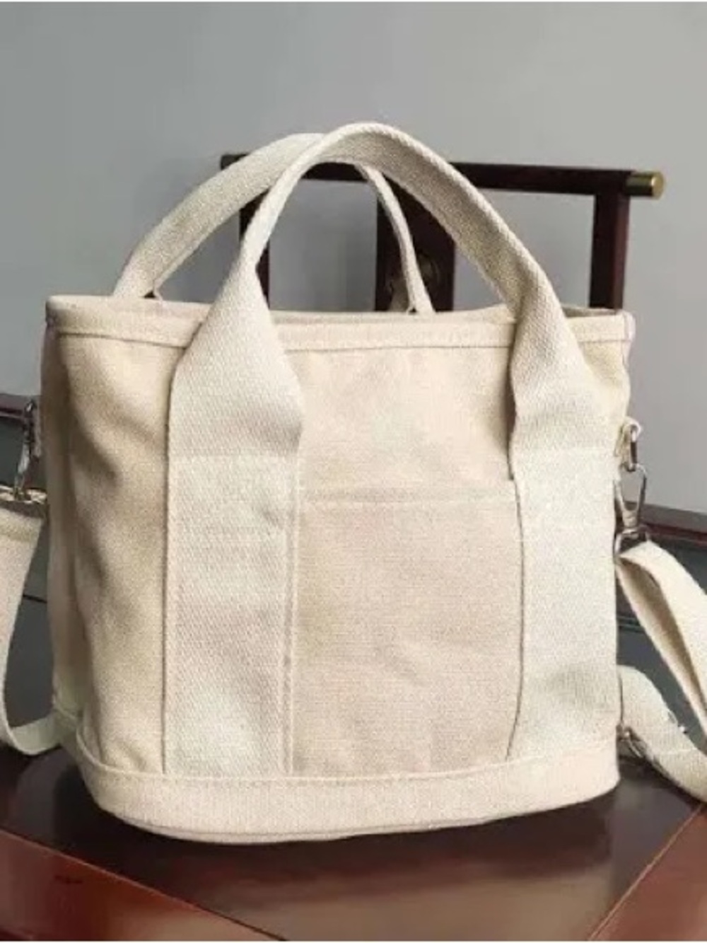 NWT Beige Canvas Tote Bag